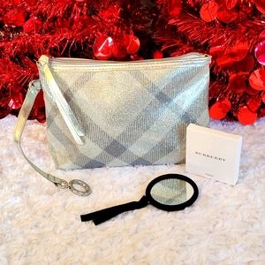Burberry  silver cosmetic bag